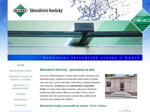 sklenářství v opavě, sklo, sklenářské práce, zasklívání oken a dveří, výroba skleněných dveří, rámování, paspartování, knihařské práce