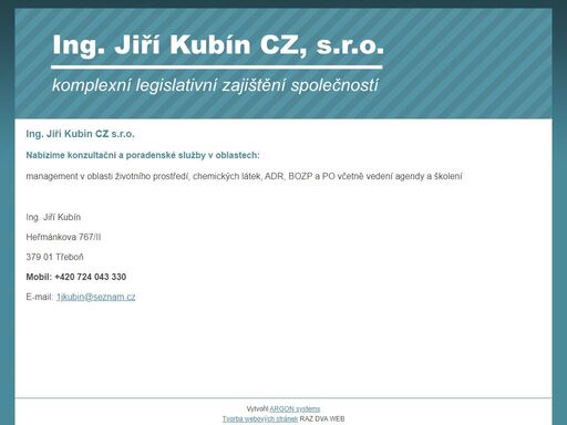 nabízíme konzultační a poradenské služby v oblastech management v oblasti životního prostředí, chemických látek, adr, bozp a po včetně vedení agendy a školení.