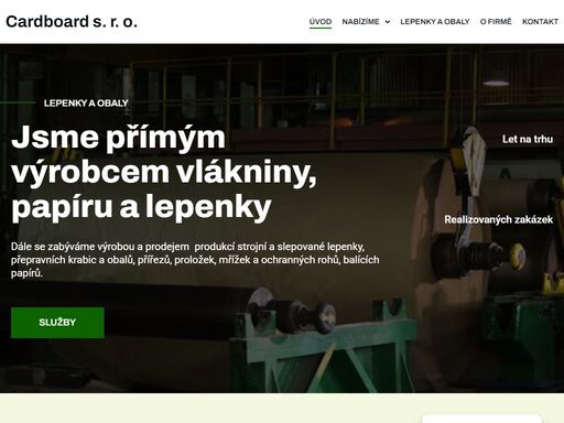cardboard s.r.o. - výroba vlákniny, papíru a lepenky a zboží z těchto materiálů