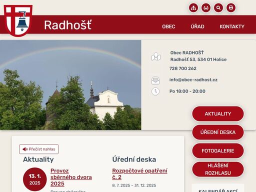 oficiální stránky obce radhošť
