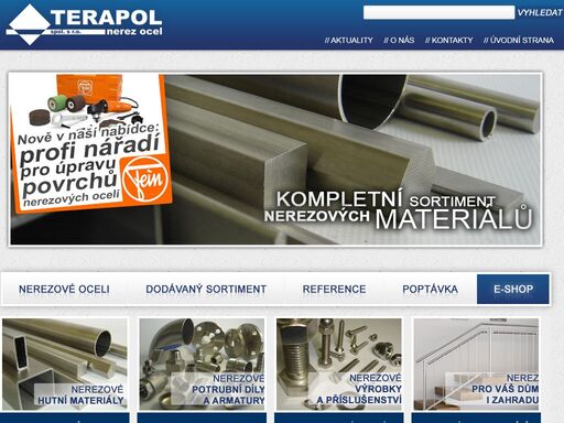 terapol spol. s r.o. - prodej nerezové materiály nerez ocel a výrobky e-shop nerez trubky zábradlí grily