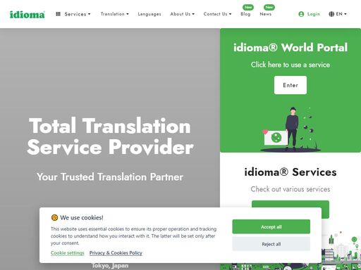 company providing translation services by professional native linguists with interactive easy to use client portal.