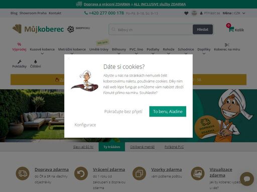 aladinovy koberce? all inclusive eshop s koberci ? doprava zdarma vždy, pro každého a pro celou čr i slovensko ? rok na vrácení koberce zdarma.