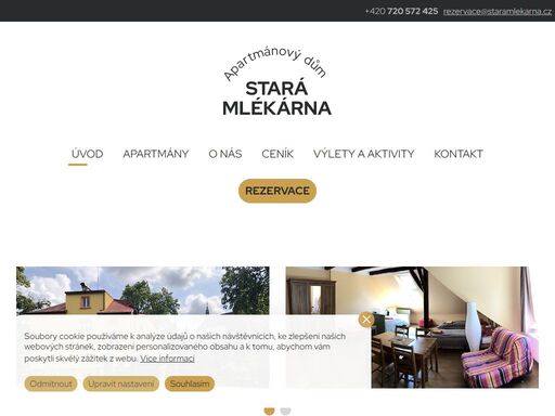 apartmánový dům stará mlékárna se nachází v samotném srdci lužických hor nabízí ubytování v jednom z osmi apartmánů pro dvě, pro tři nebo pro čtyři osoby. 
