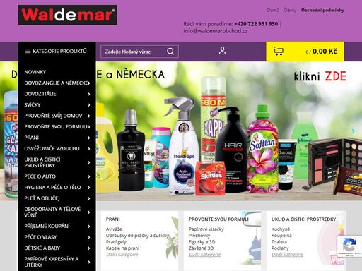 vůně pro celou domácnost, vonné a dekorační svíčky, česká drogerie, drogerie z anglie a z německa, dárky a dárkové zboží, vůně a osvěžovače do auta.