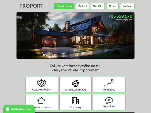 společnost proport nabízí chytrou domácnost a asistenci seniorů. inteligentní ovládání světel, žaluzií, topení a  dalších domovních technologií. smart home s lidskou tváří.