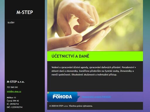 služby v oblasti účetnictví, daní a ekonomiky.
