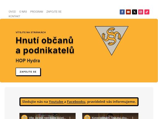 politické hnutí občanů a podnikatelů (hop hydra) změní zaběhlý zkostnatělý systém a vrátí stát do rukou občanů.