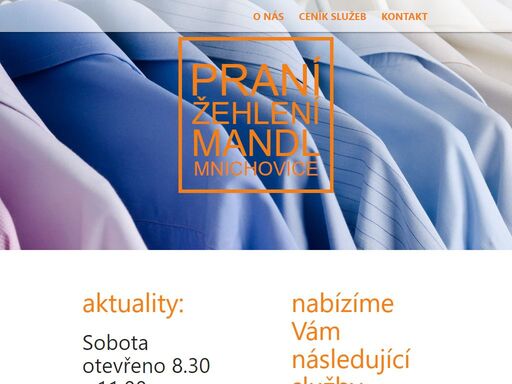 žehlení, praní, čištění, mandl, prodej, úpravy oděvů, mnichovice