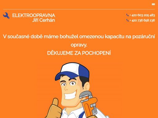 elektroopravna zabývající se opravami praček, myček, sporáků, chlazení a vestavných spotřebičů.