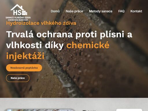 zabýváme se hydroizolací vlhkého zdiva a hydroizolací základů. trvalá ochrana proti plísni a vlhkosti díky chemické injektáži.