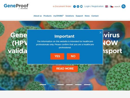 geneproof is the biotechnological company providing customers with technologically advanced solutions in the field of molecular in vitro diagnostics of serious infections and genetic diseases. we are engaged in the development, manufacturing and distribut