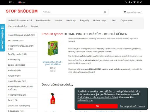 prodej přípravků proti škůdcům, přípravky proti hlodavcům, mravencům, štěnicím, krtkům, ale také hnojiva, pasti, lapače. nabízíme také deratizační služby.