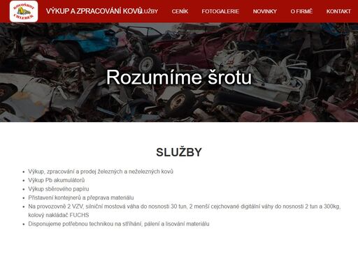 kovošrot chlebek v třinci zajišťuje výkup kovů za nejlepší ceny. výkup, zpracování i prodej železa a barevných kovů. zbavte se přebytečného šrotu!