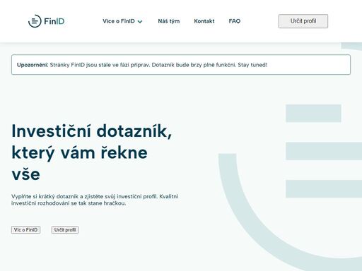 investiční dotazník, který vám řekne vše.