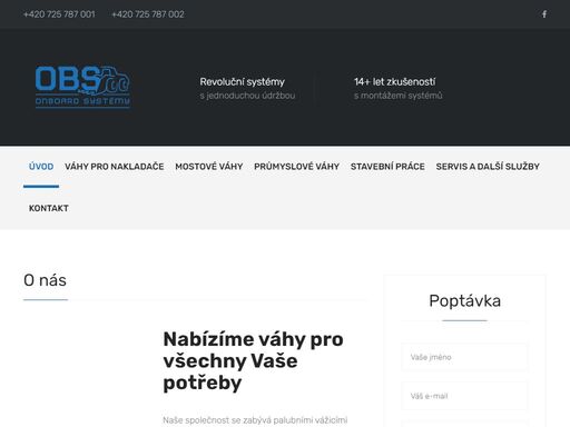 onboard systémy s.r.o. nabízí, mostové váhy, váhy do nakladačů a nákladních automobilů, atd..