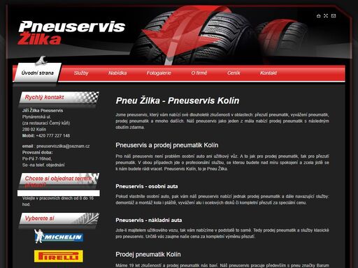 zajišťujeme pneuservis, prodej pneumatik v lokalitě kolín.