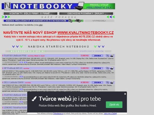 nabidka pouzitych notebooku