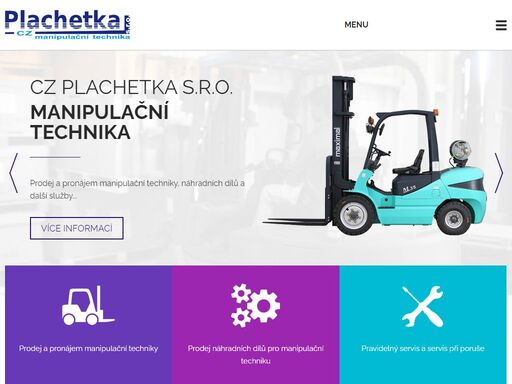 plachetka, prodej a pronájem manipulační techniky