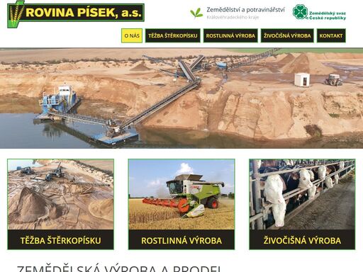 zemědělská výroba a prodej štěrkopísku