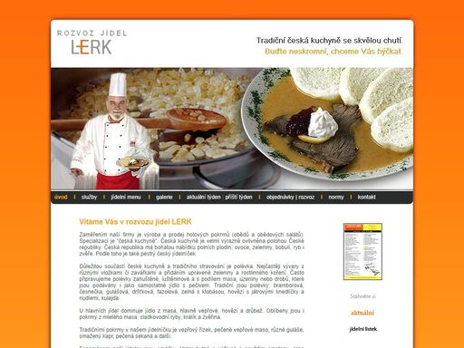 denní rozvoz jídel, obědů - jídelna lerk a jídelna sputnik - brno (jídlo, teplé obědy, dovoz, levné polední menu, svíčková, guláš, jídelna)