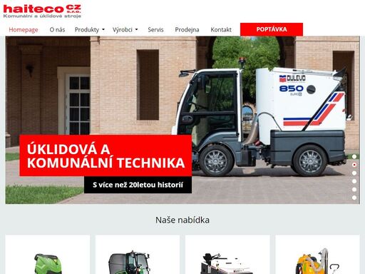 komunální technika, úklidová technika, čistící stroje, zametací stroje, průmyslové vysavače – to vše je haiteco cz s.r.o.