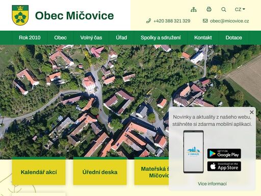 oficiální stránky obce mičovice