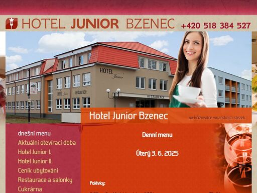 hotel junior bzenec ... na křižovatce vinařských stezek - dnešní nabídka jídel