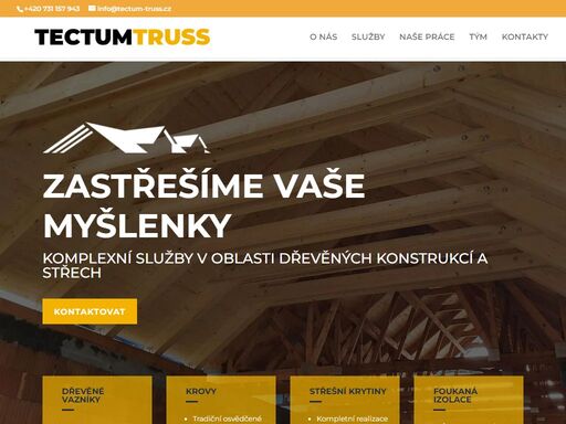 komplexní služby v oblasti všech tesařských konstrukcí, dřevěných příhradových vazníků v ostravě a širokém okolí. provádíme foukanou izolací climatizer plus.