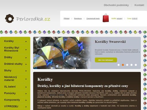 prodáváme korálky a další bižuterní komponenty od českého dovozce valnera.