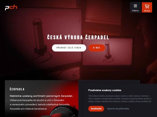 vřetenová čerpadla do studní a vrtů v litinovém a nerezovém provedení, kalová odstředivá čerpadla, čerpadla pro tlakové kanalizace