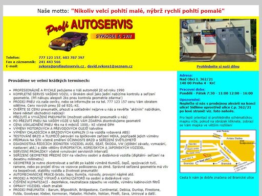 stránky autoservisu se zajímavými cenami a krátkými dodacími termíny.
