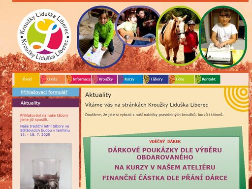 kroužky liduška liberec, zájmové kroužky, kurzy, tábory, aktuality