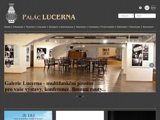 palác lucerna v praze nabízí velký sál lucerna, lucerna music bar, kino lucerna, galerii lucerna ale i mnoho obchodů a služeb v pasáži v centru prahy
