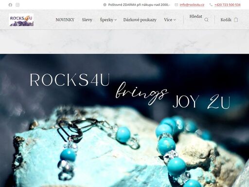 vítáme všechny milovníky kamenů, minerálů, drahokamů a šperků na našich stránkách www.rocks4u.cz