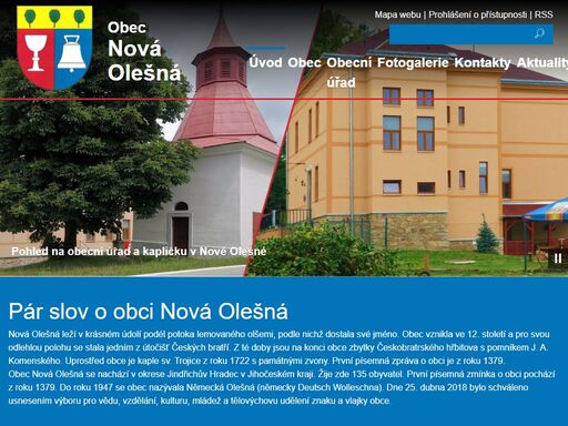 oficiální webové stránky obce nová olešná