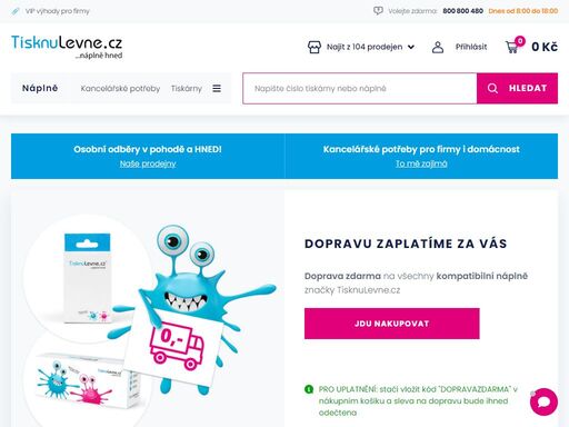 největší prodejce náplní do tiskáren v čr. vyzvedněte si zboží zdarma ve 123 prodejnách tisknulevne.cz nebo na více než 5 900 výdejních místech.