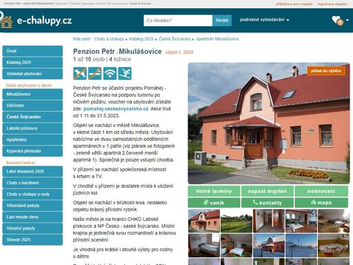 penzion petr? ubytování mikulášovice v českém švýcarsku. apartmán k pronajmutí: kapacita 1 až 10 osob - 4 ložnice. provoz: léto, zima, víkendové pobyty, silvestr.