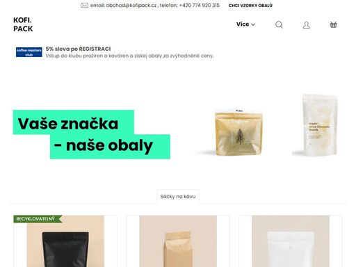 kofipack s.r.o – prémiové obaly na kávu a doypack sáčky s ventilkem. kvalitní a udržitelné balení pro pražírny a výrobce kávy. různé velikosti, materiály i možnost vlastního potisku.