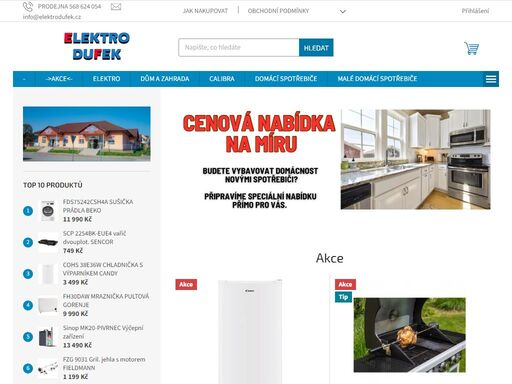 na trhu jsme již více jak 30 let. k vlastní kamenné prodejně v náměšti nad oslavou jsme spustili taktéž internetový obchod s nabídkou elektrospotřebičů (pračky, myčky, lednice, tv, vysavače, malé domácí spotřebiče apod), zahradní techniky.  vše s pohodlným dodáním až k vám domů.