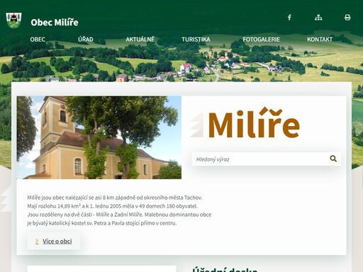 oficiální stránky obce milíře