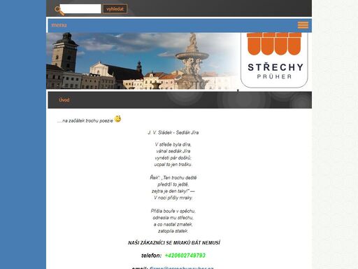 stránky firmy střechy prűher s.r.o., která se více než 20 let stará o vaši střechu nad hlavou.