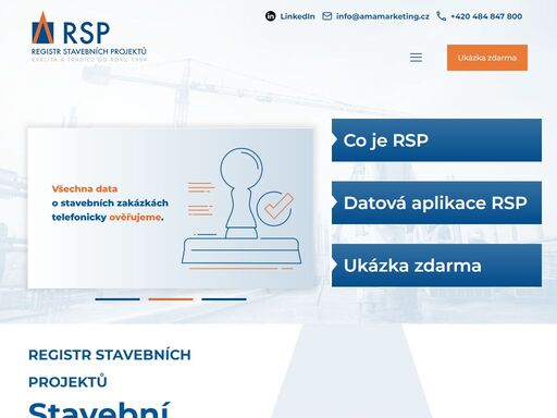 každodenně aktualizovaná databáze stavebních zakázek včetně kontaktů. rsp sleduje informace o zakázkách od 3 milionů korun v soukromé sféře a od 0.5 milionů ve veřejné sféře. registr obsahuje minimálně 95 % připravovaných a probíhajících akcí v česku i na slovensku.