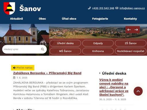 oficiální stránky obce šanov