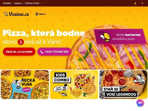 nejrychlejší rozvoz americké pizzy, stripsů, křidélek a nápojů v ostravě-porubě. objednej online a do 30 minut máš jídlo doma!