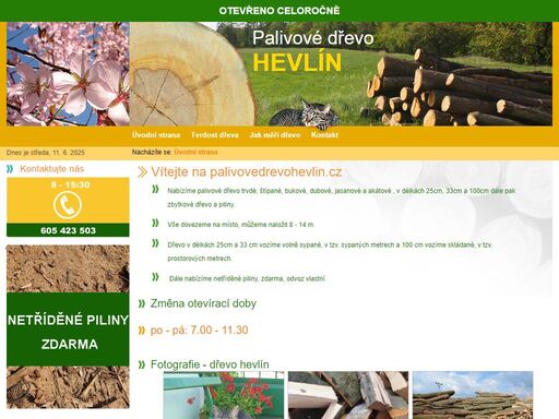 palivové dřevo hevlín