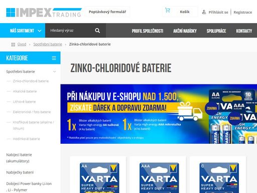 impex trading, s.r.o. je firma zaměřená na distribuci spotřebních baterií varta , nabíječek, svítilen a led světelných zdrojů energizer . 