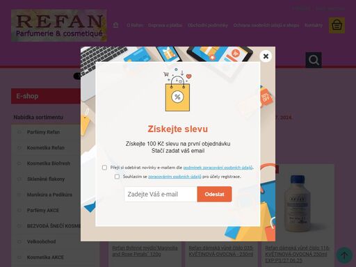vítáme vás v parfumerie refan . parfumerie refan vám nabízí stáčené parfémy za nizké ceny.dámské a pánske stáčené parfémy .přírodní kosmetika z bulharských růží.