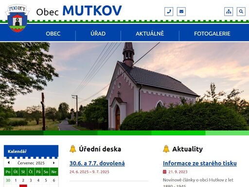 oficiální stránky obce mutkov