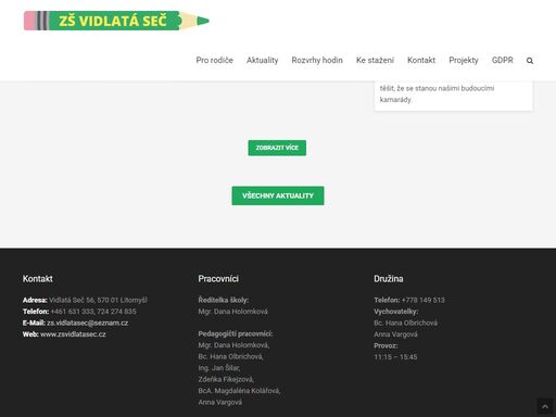 malotřídní základní škola vidlatá seč s individuálním přístupem k dětem. škola pro žáky 1.stupně, kteří k nám dojíždějí z okolních vesnic.